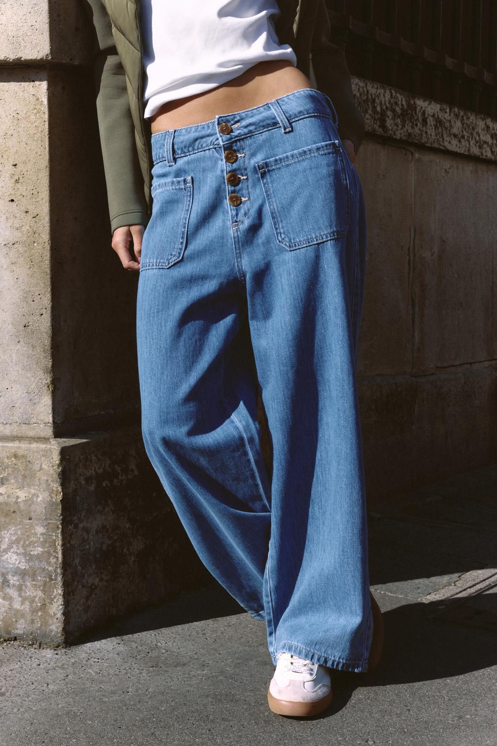 Z1975 HIGH-WAIST CULOTTE JEANS WITH BUTTONS