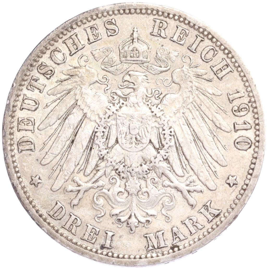 Монета 3 марки 1910 года А Германия (Пруссия)