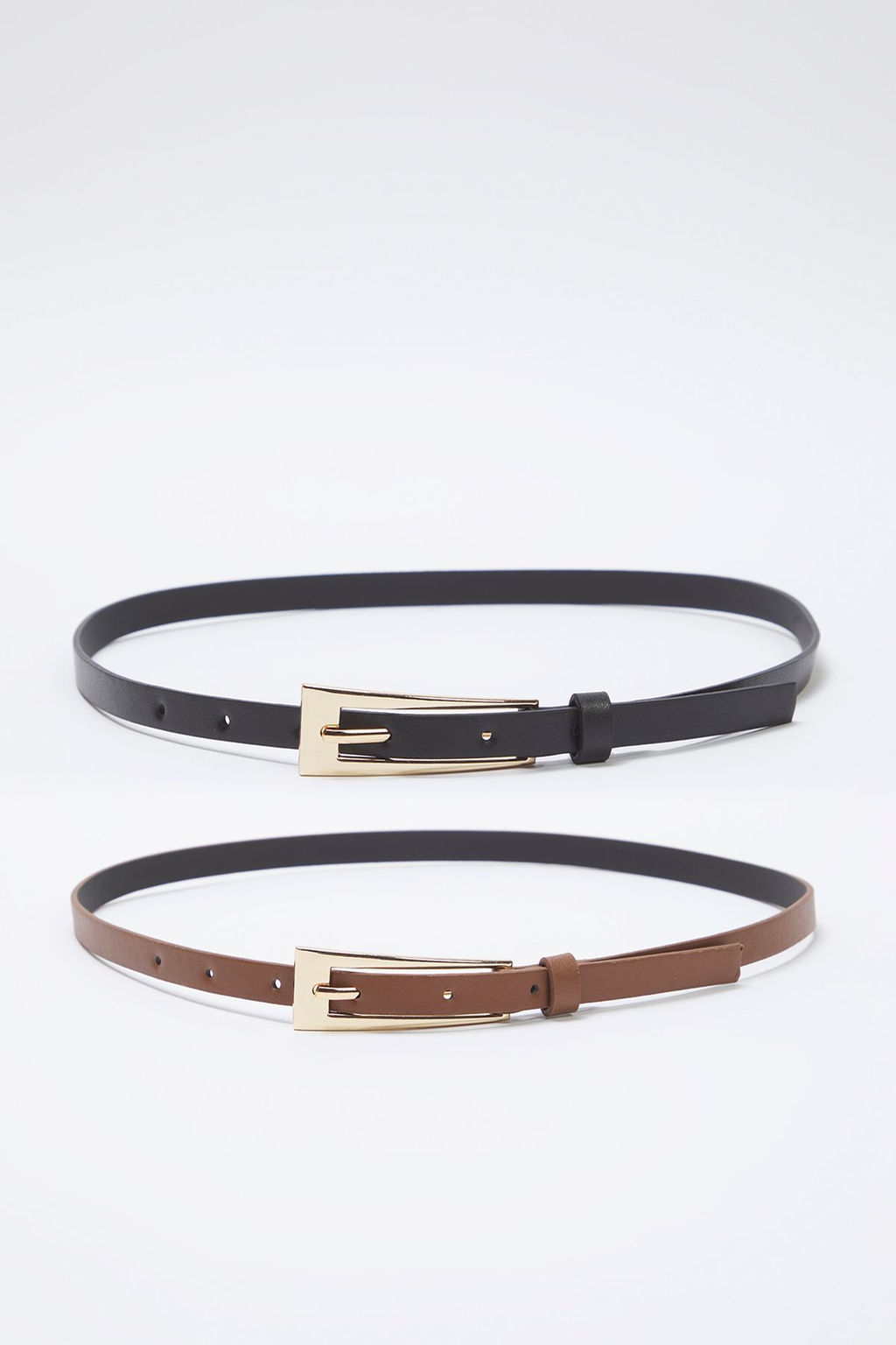 Siyah-Taba 2li Paket Deri Gorunumlu Kad?n Kemer TWOSS25KE00005