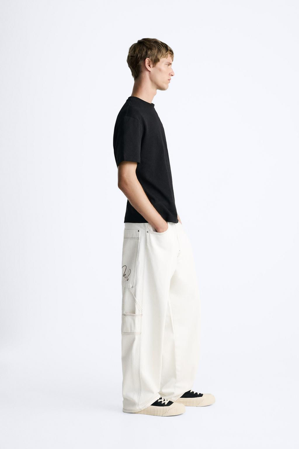 BAGGY JEANS WITH TOPSTITCHING - Zara фото 4