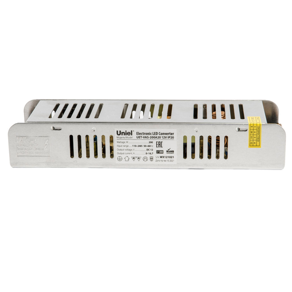 UET-VAS-200A20 12V IP20 Блок питания, 200Вт. Металлический корпус. TM Uniel