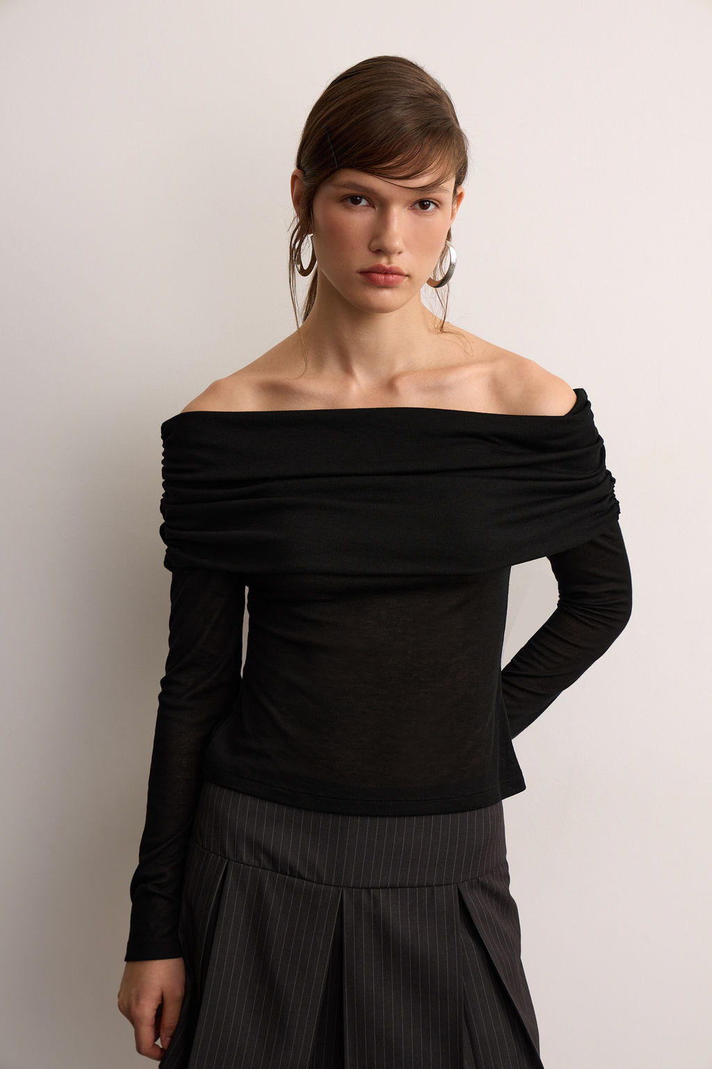 Лонгслив из трикотажа с драпировкой - Mollis фото 2