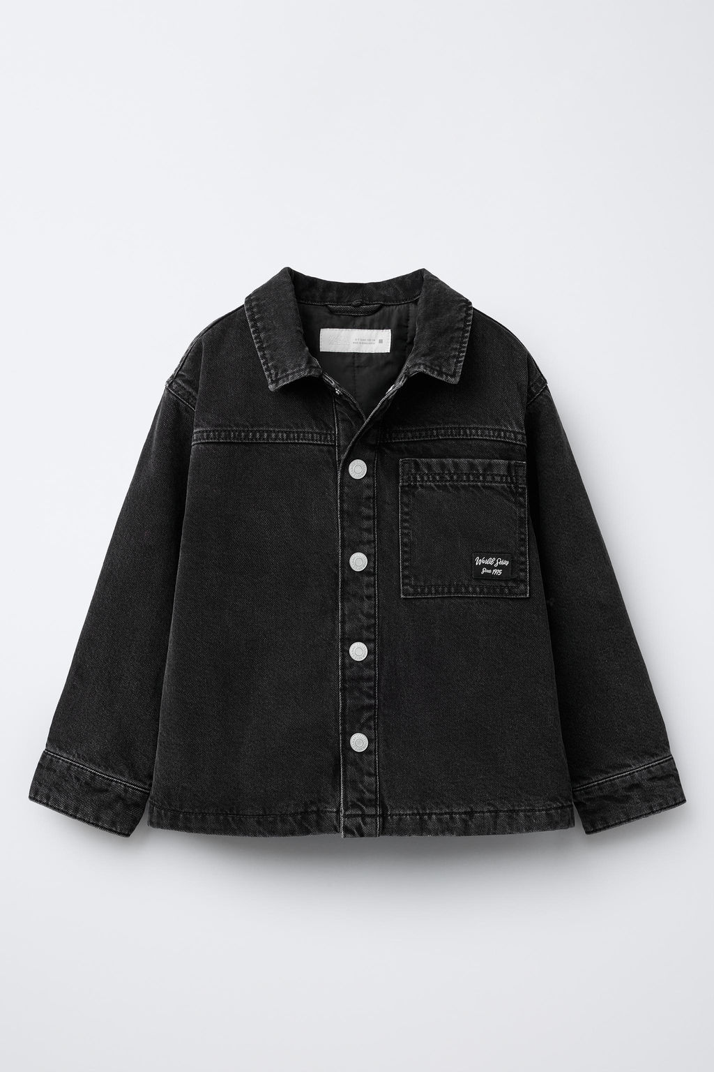 PADDED DENIM OVERSHIRT WITH DETACHABLE HOODIE - Zara фото 2