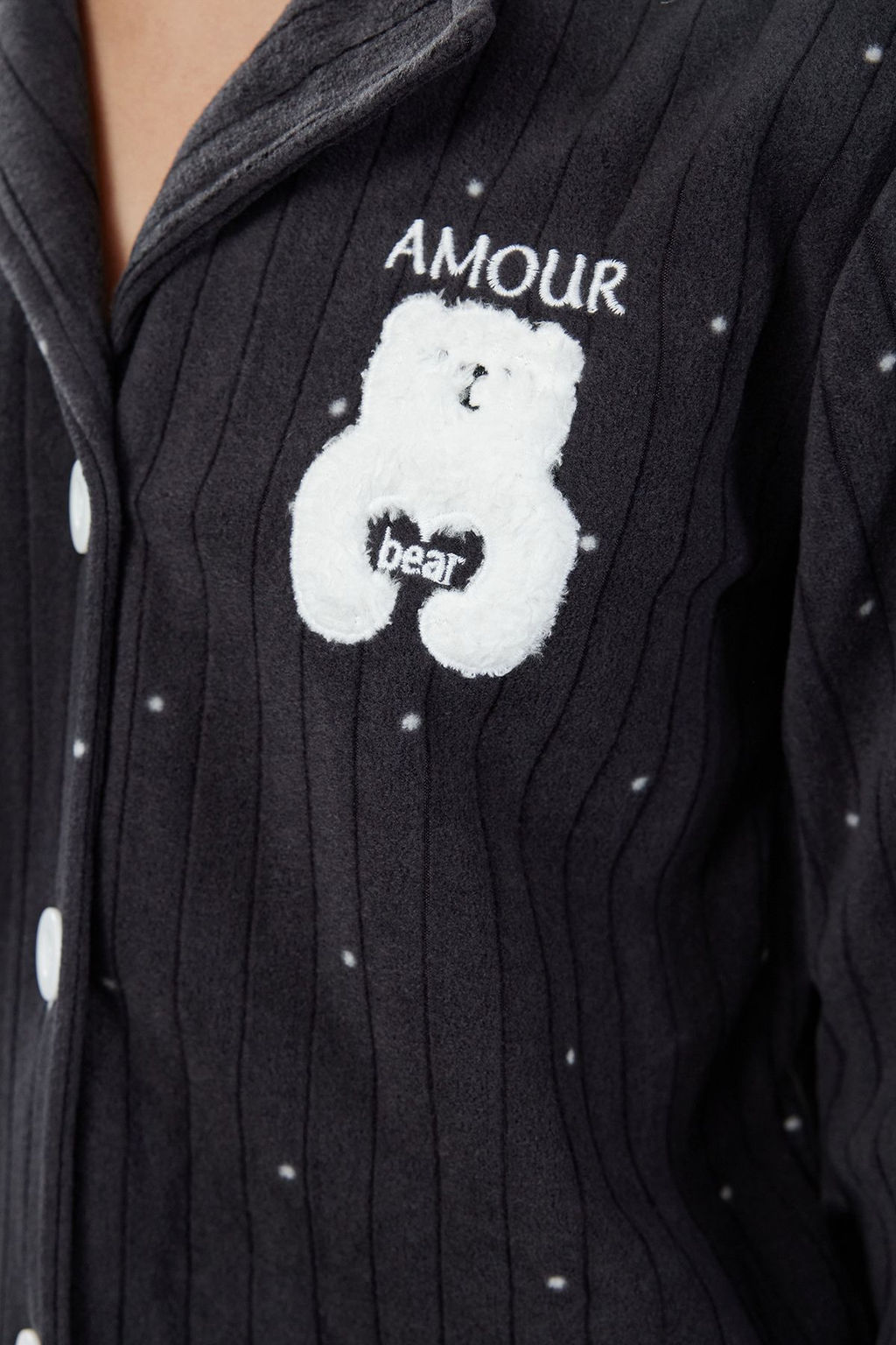 Trendyolmilla Lacivert Puantiyeli Hayvan Bask?l? Polar K?sl?k Orme Pijama Tak?m? THMAW24PT00176 фото 13