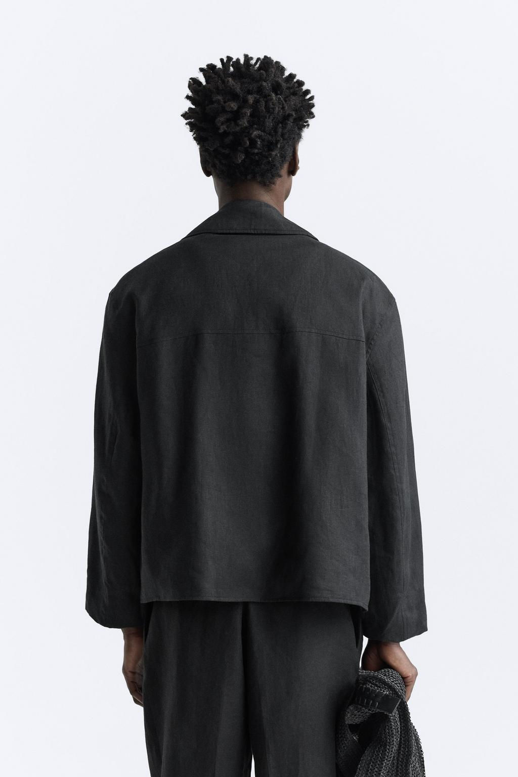 100% LINEN CROPPED TRENCH COAT - Zara фото 4