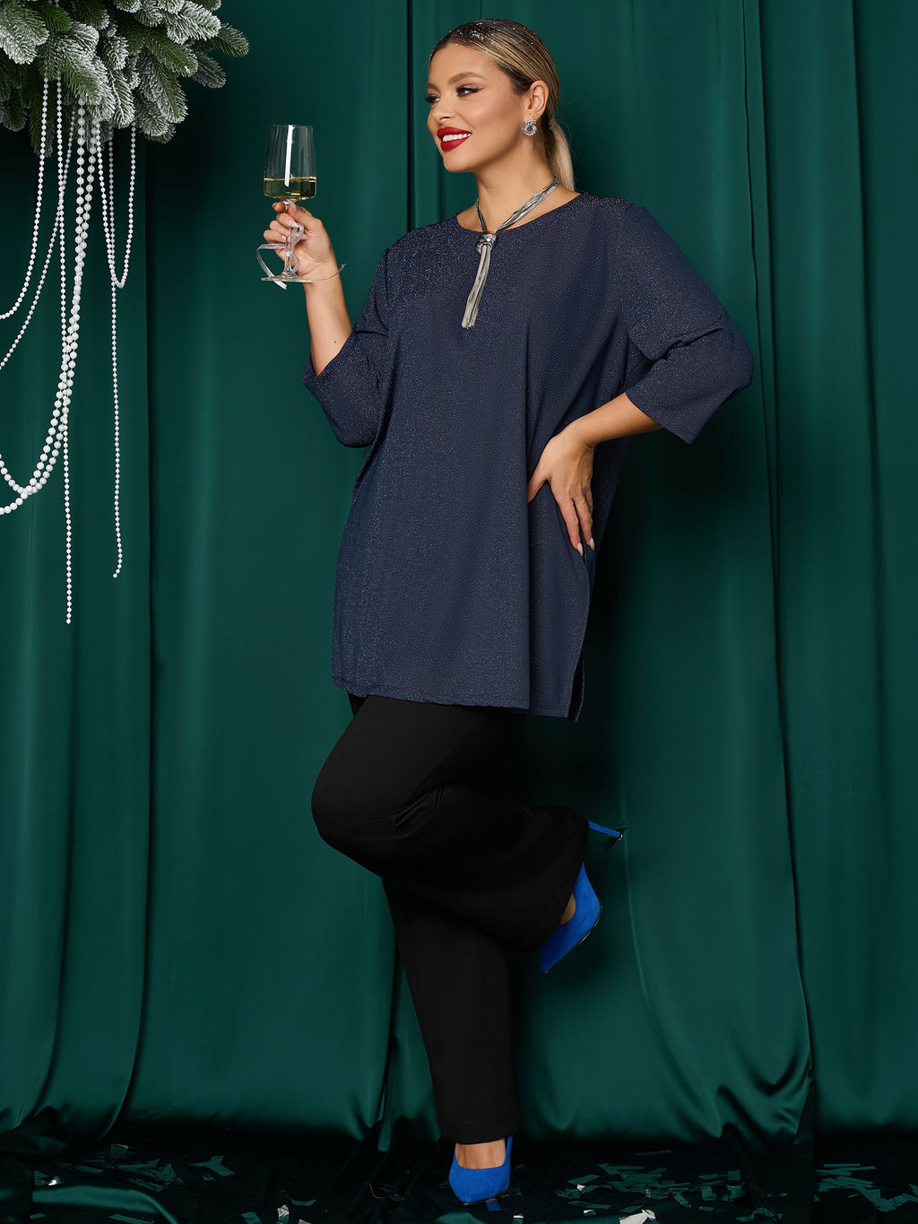 Джемпер 0042-11 сапфирово-синий