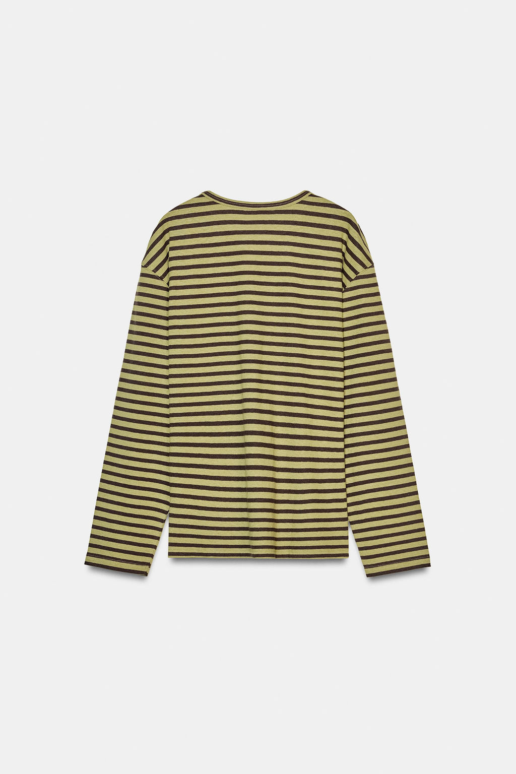 STRIPED COTTON AND LINEN T-SHIRT - Zara фото 6