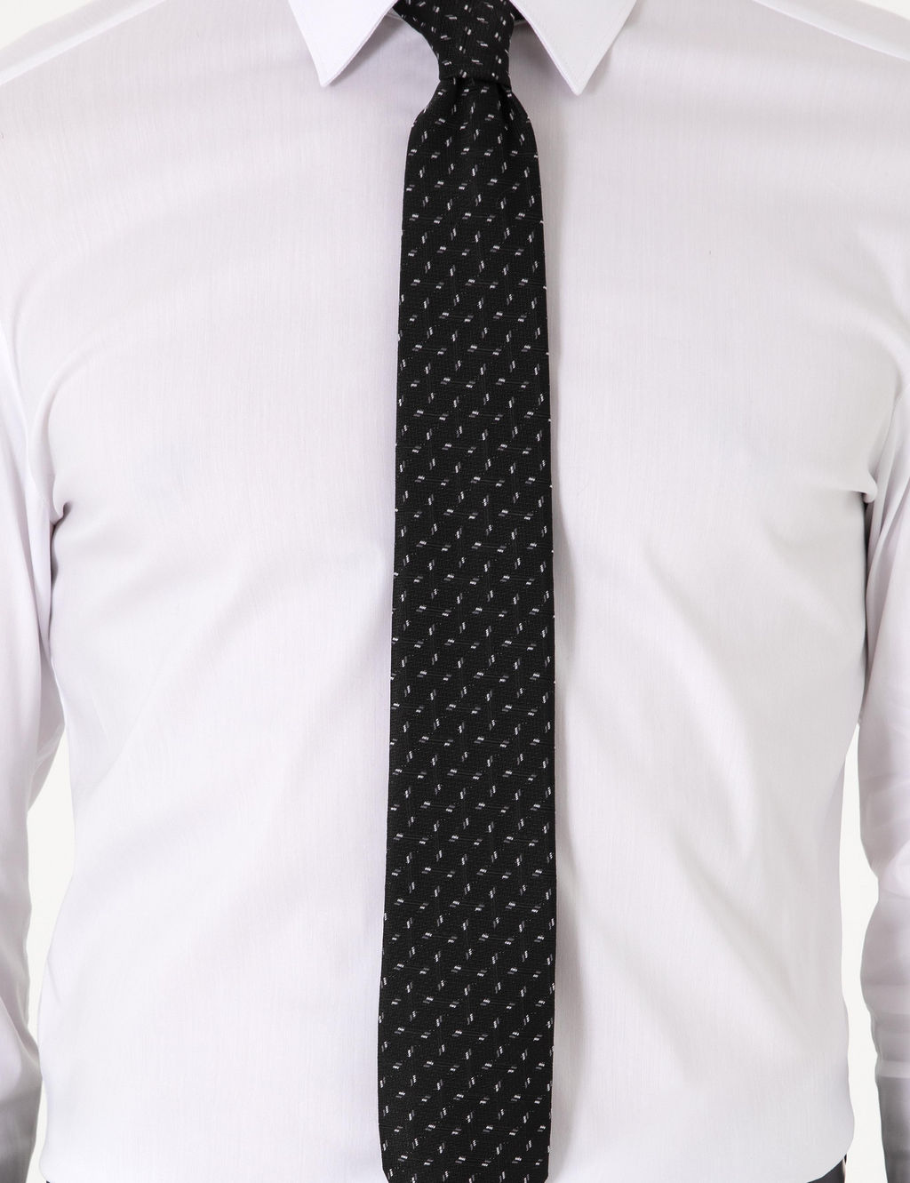 Beyaz Slim Fit Pamuk Kar___ml_ Klasik Yaka Basic G_mlek - Cacharel фото 6