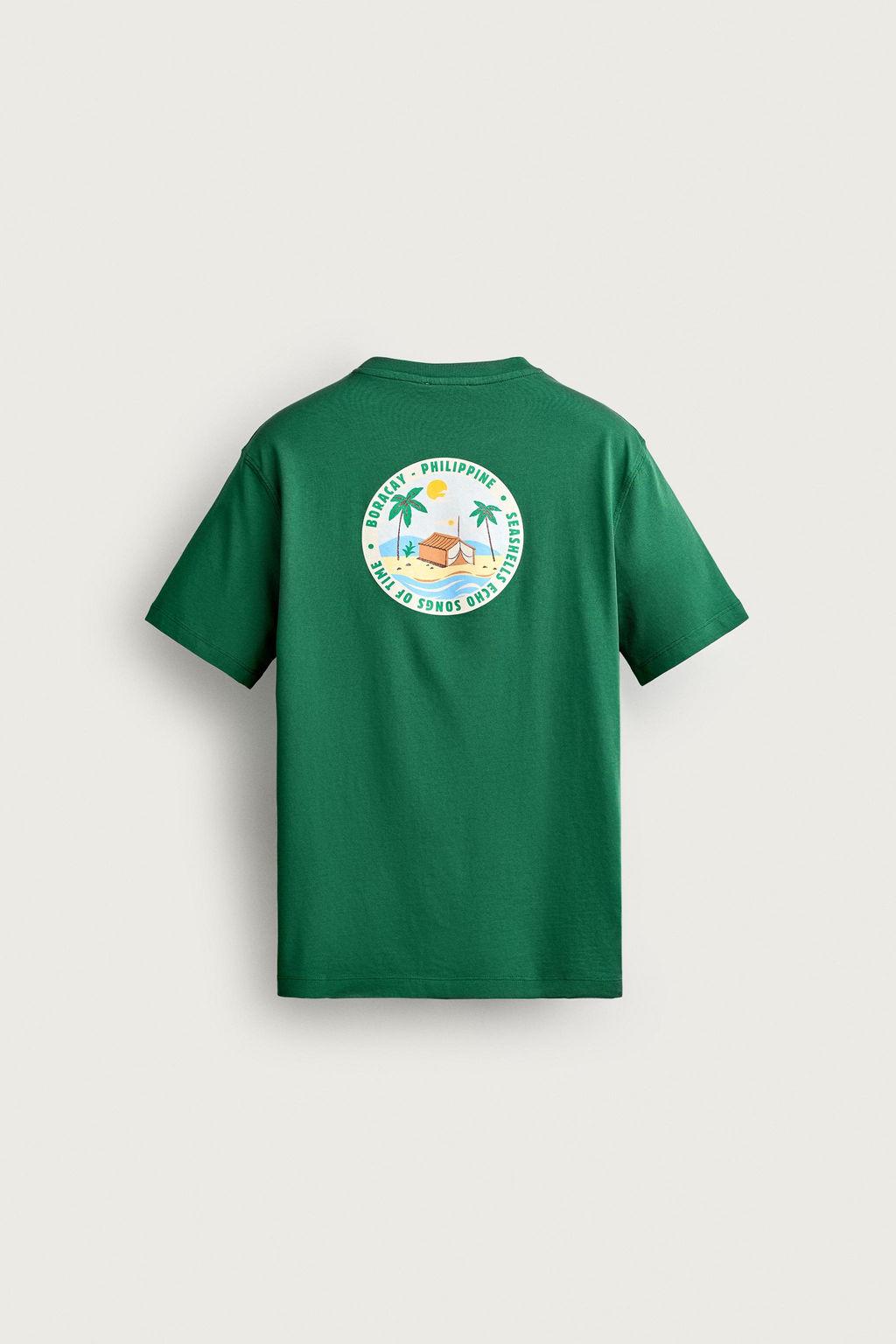 CAMISETA REGULAR FIT ESTAMPADOS COMBINADOS / VERDE - Zara фото 6
