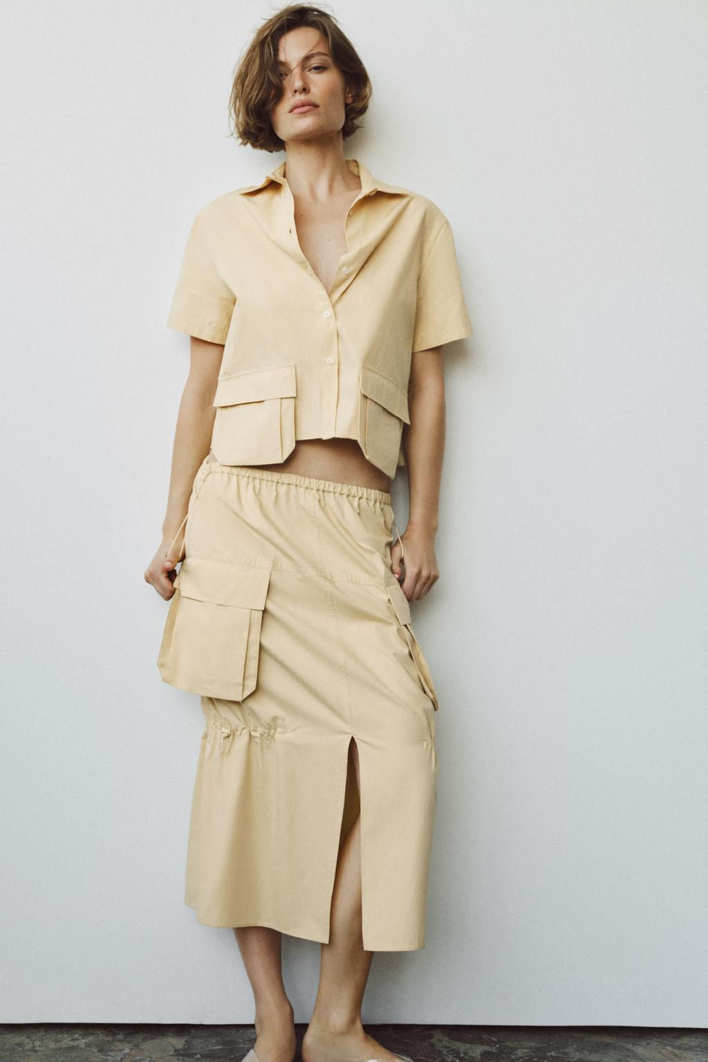ZW COLLECTION CARGO MIDI SKIRT - Zara фото 5