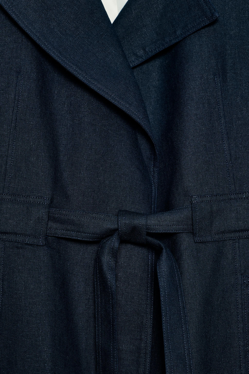 CHAQUETA TRENCH CON LINO CINTUR?N / Marino - Zara фото 10
