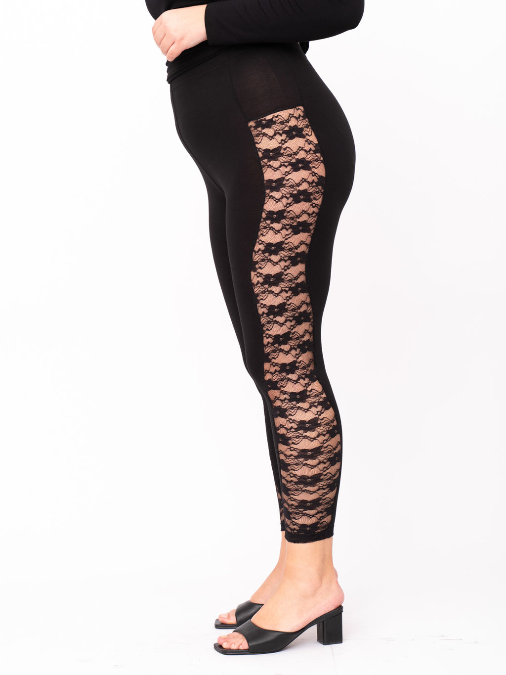 Леггинсы с кружевом LL13139BLK00