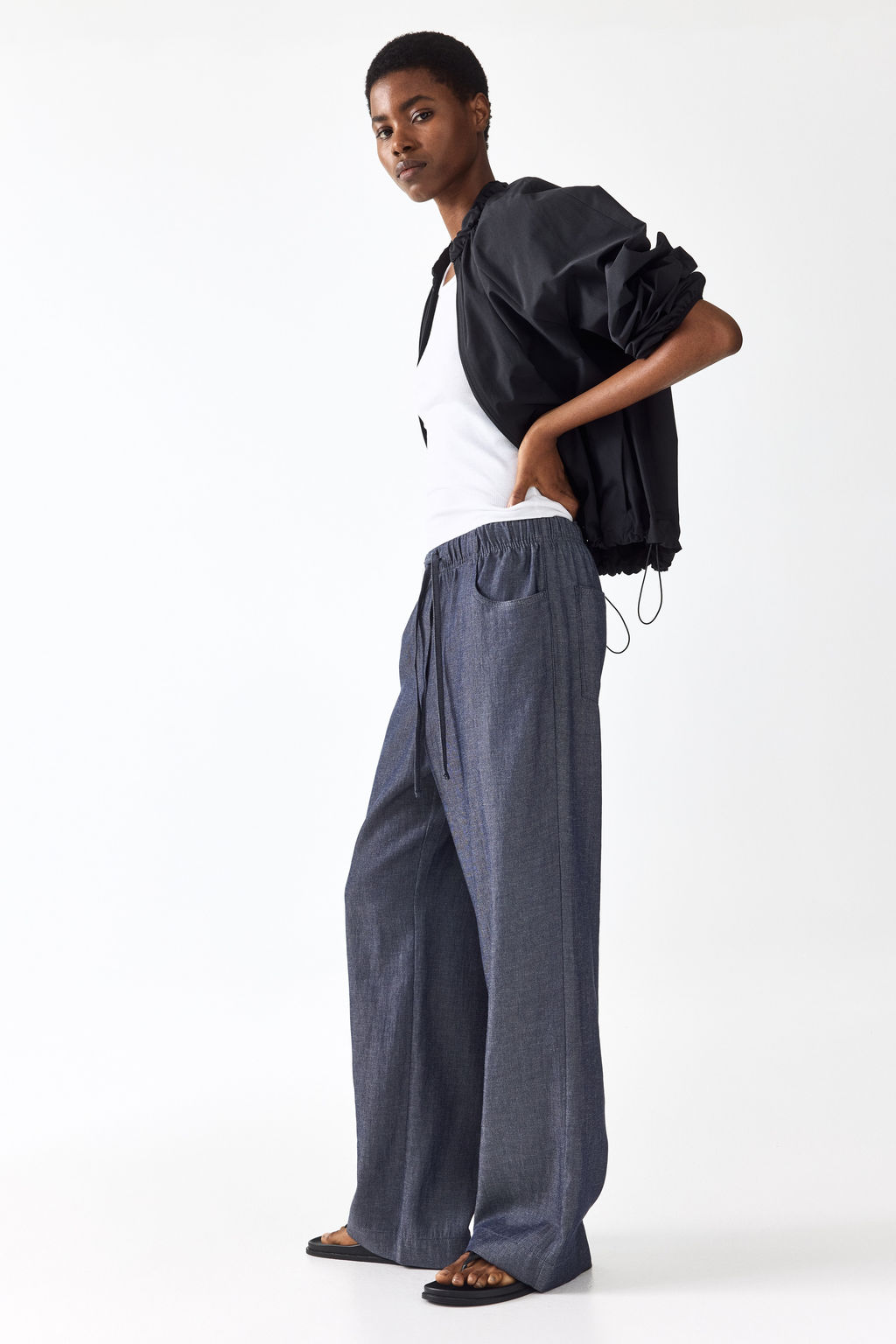 Pantal?n recto con cord?n de ajuste - H&m фото 4