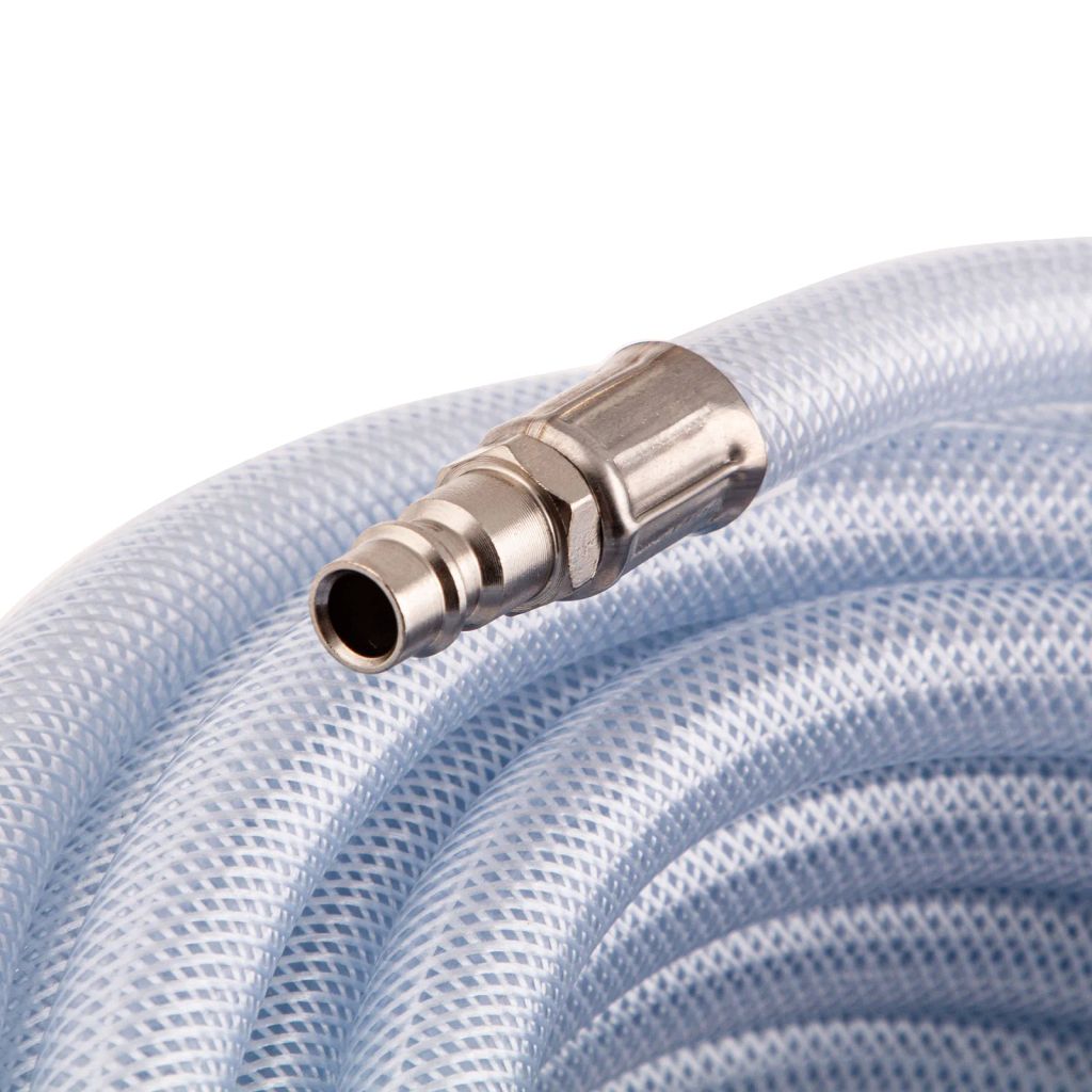 Шланг пневматический ПВХ, 10x16мм, 18 бар, армированный, прозрач., быстросъем, 30м// Stels