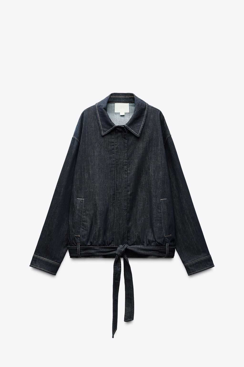 TRF DENIM JACKET WITH BELT - Zara фото 5