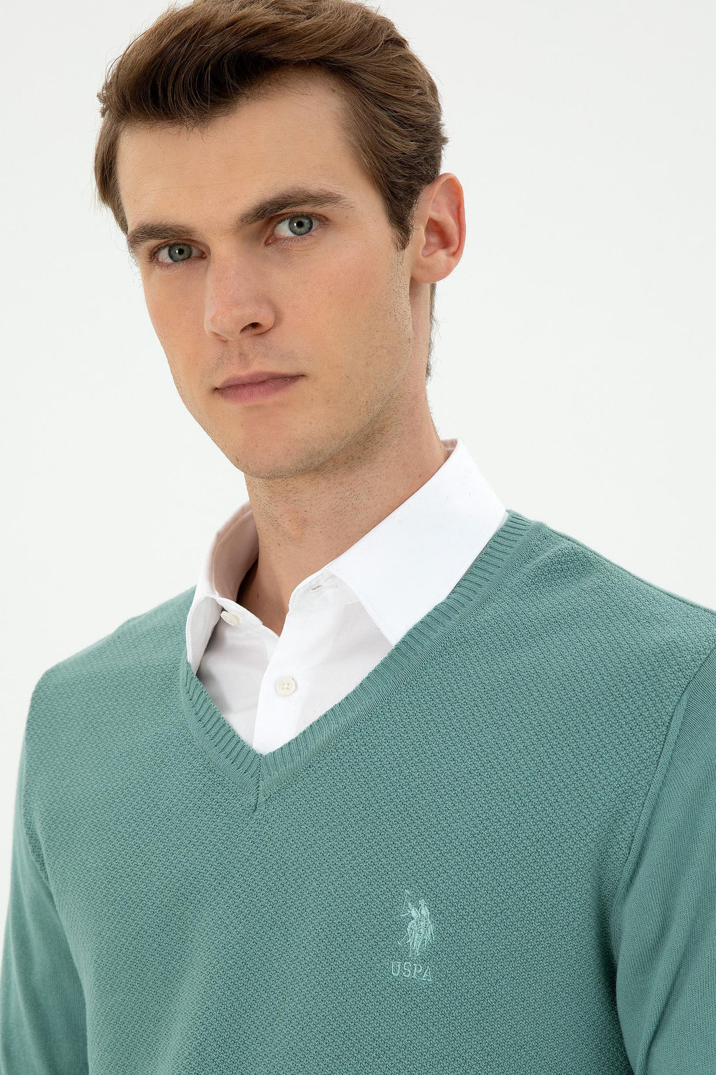 Мужской мятный базовый свитер Неожиданная скидка в корзине - U.s. polo assn фото 2
