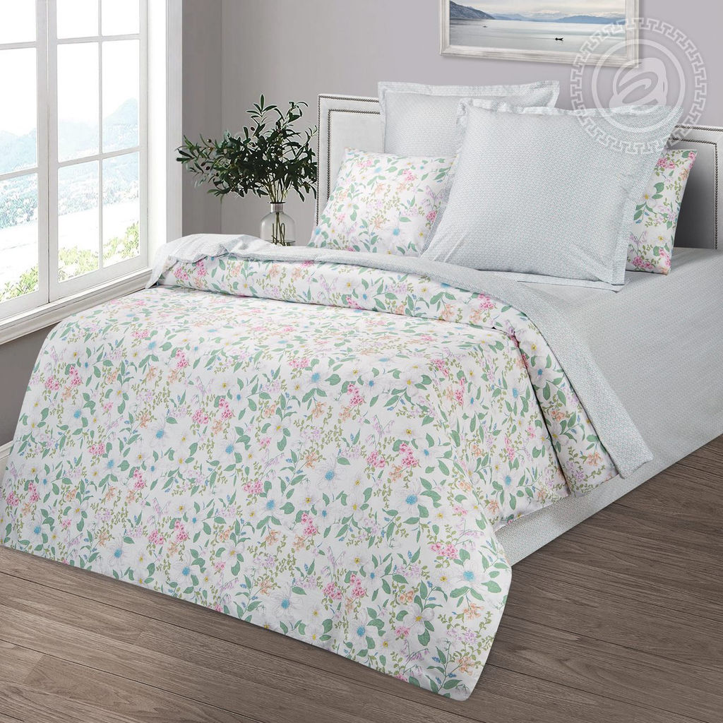 Постельное белье Гардения (сатин Престиж) Семейный/Пододеяльник (молния): 2 шт. - 215*145; Простыня: 1 шт. - 220*240; Наволочка (клапан, ушки): 2 шт. - 70*70; Наволочка (клапан): 2 шт. - 50*70 Престиж - Артпостель фото 2