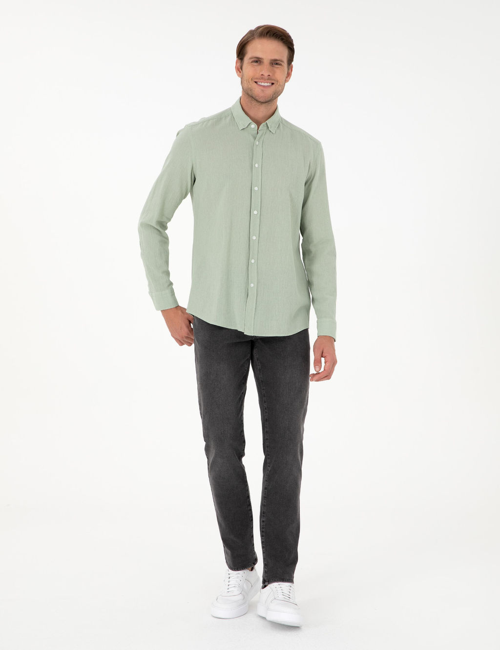 Ye_il Regular Fit Uzun Kollu G_mlek - Pierre cardin фото 4