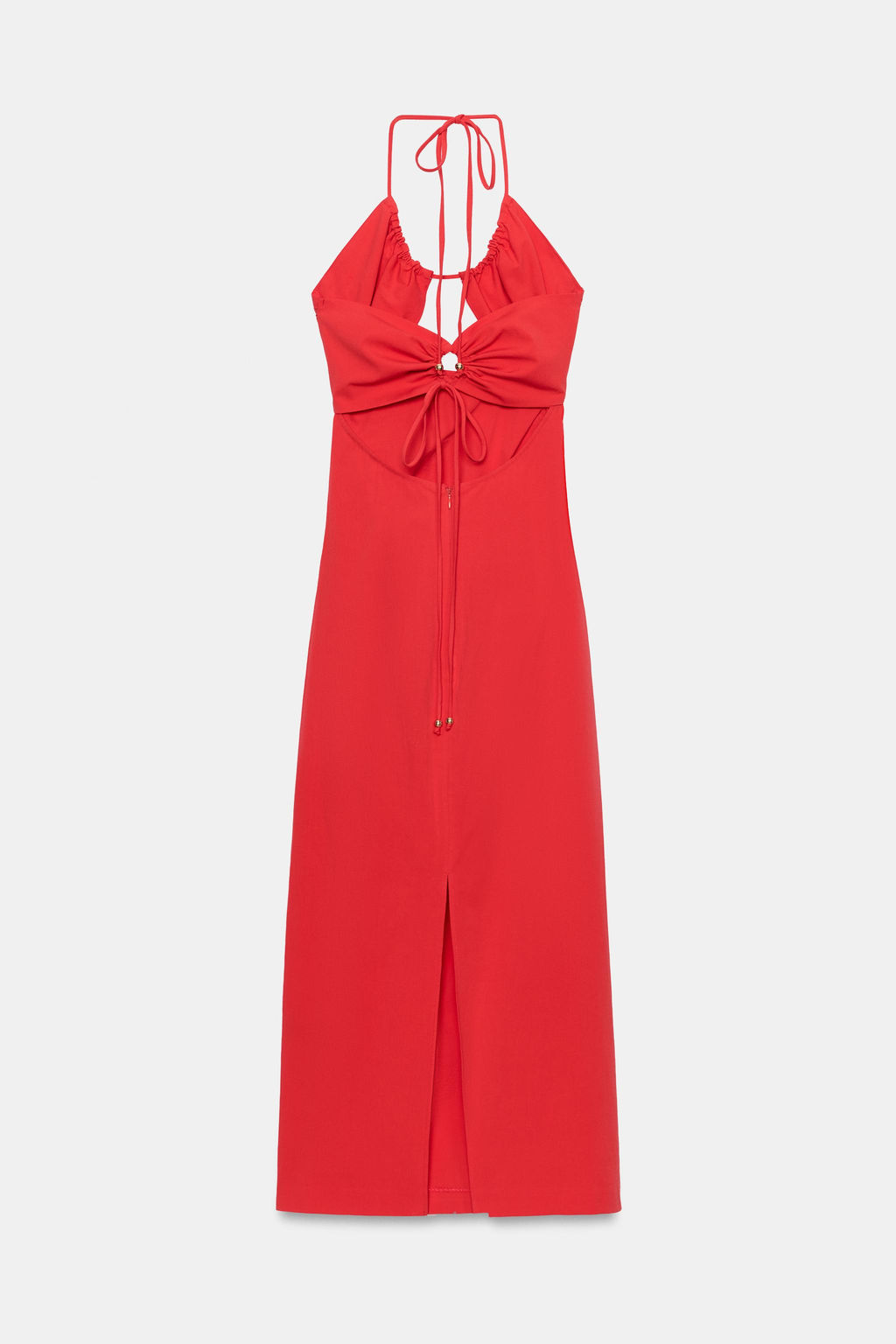 VESTIDO MIDI TUBO DRAPEADO CUT OUT / Rojo - Zara фото 10