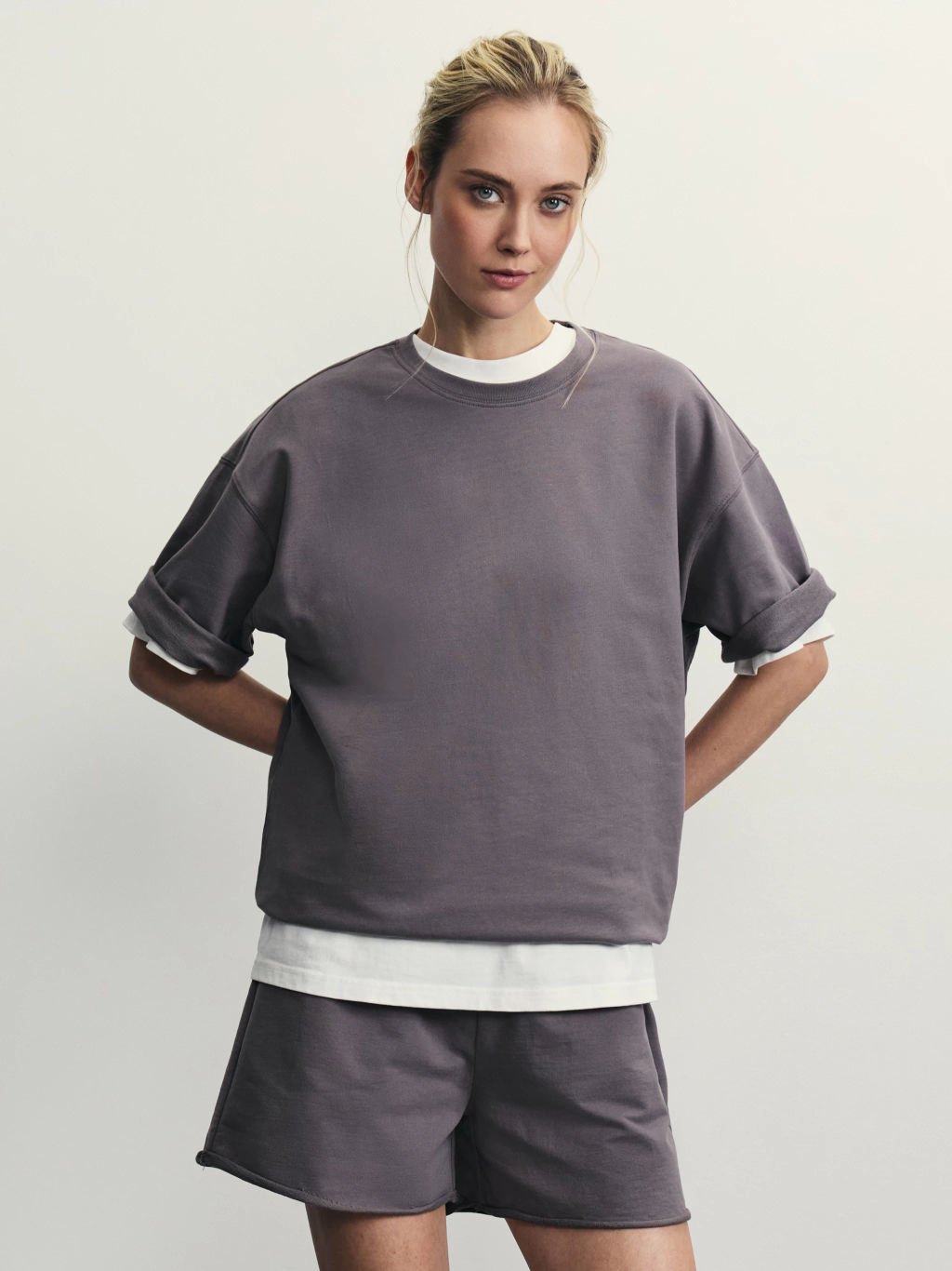 Трикотажные шорты с эластичным поясом / Zarina  фото 2