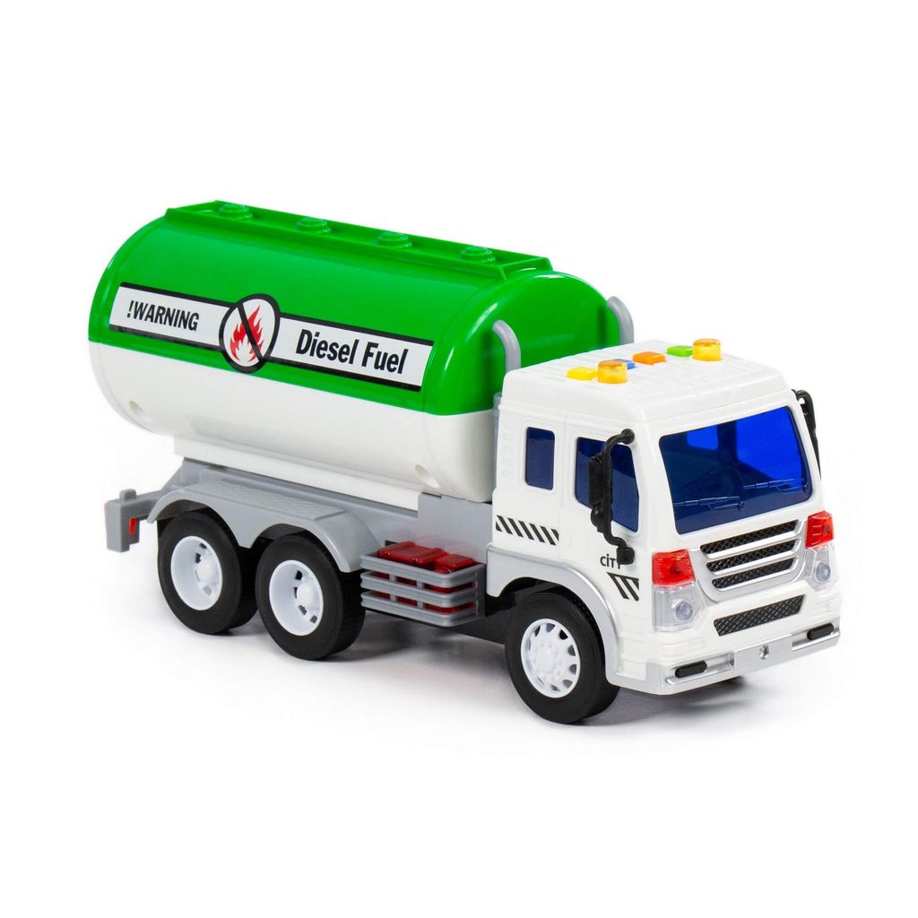 Сити, автомобиль с цистерной инерционный (со светом и звуком) (зелёный) (в коробке) - Полесье фото 11