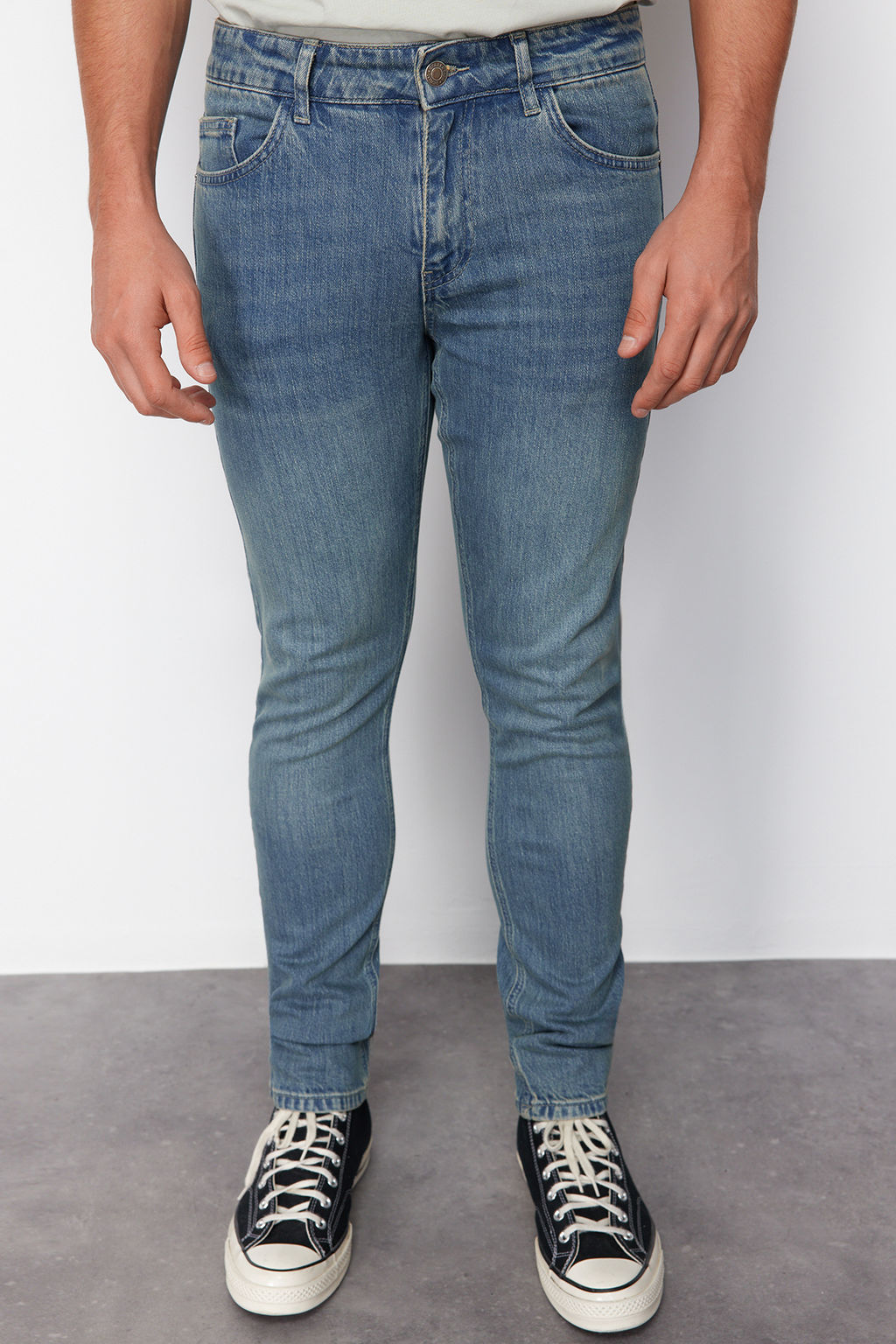 TRENDYOL MAN Siyah Skinny Fit Esnek Kumas Dar Kesim Jeans TMNAW23JE00047 - Trendyolmilla фото 45