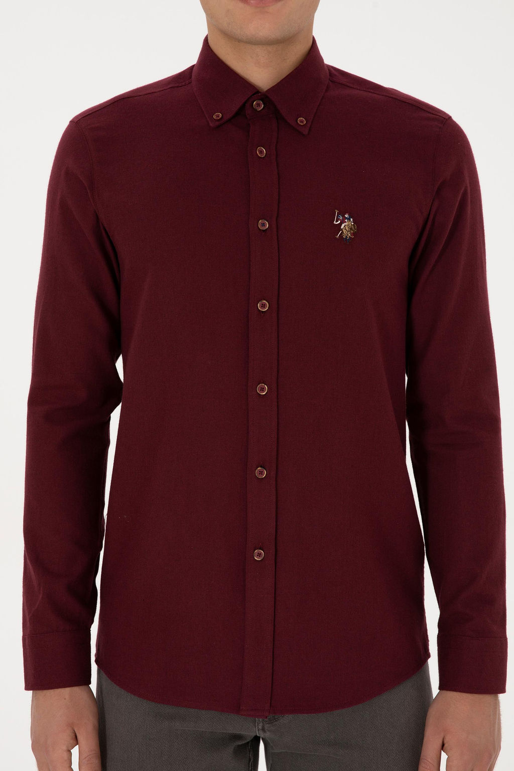 Erkek Bordo Uzun Kollu Basic G_mlek