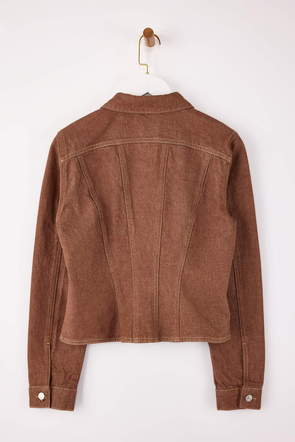 Kahverengi Trucker Fitted 100% Pamuk Denim Ceket TWOSS26CE00004 - Trendyolmilla фото 2