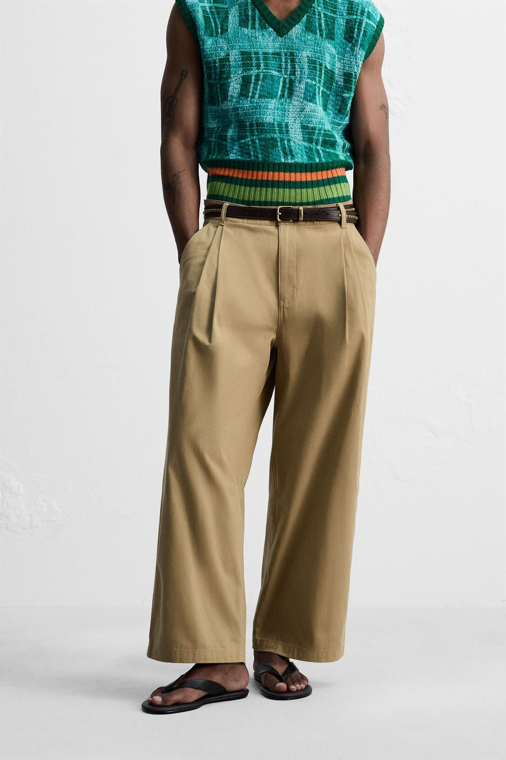 PLEATED WIDE-LEG TROUSERS - Zara фото 3