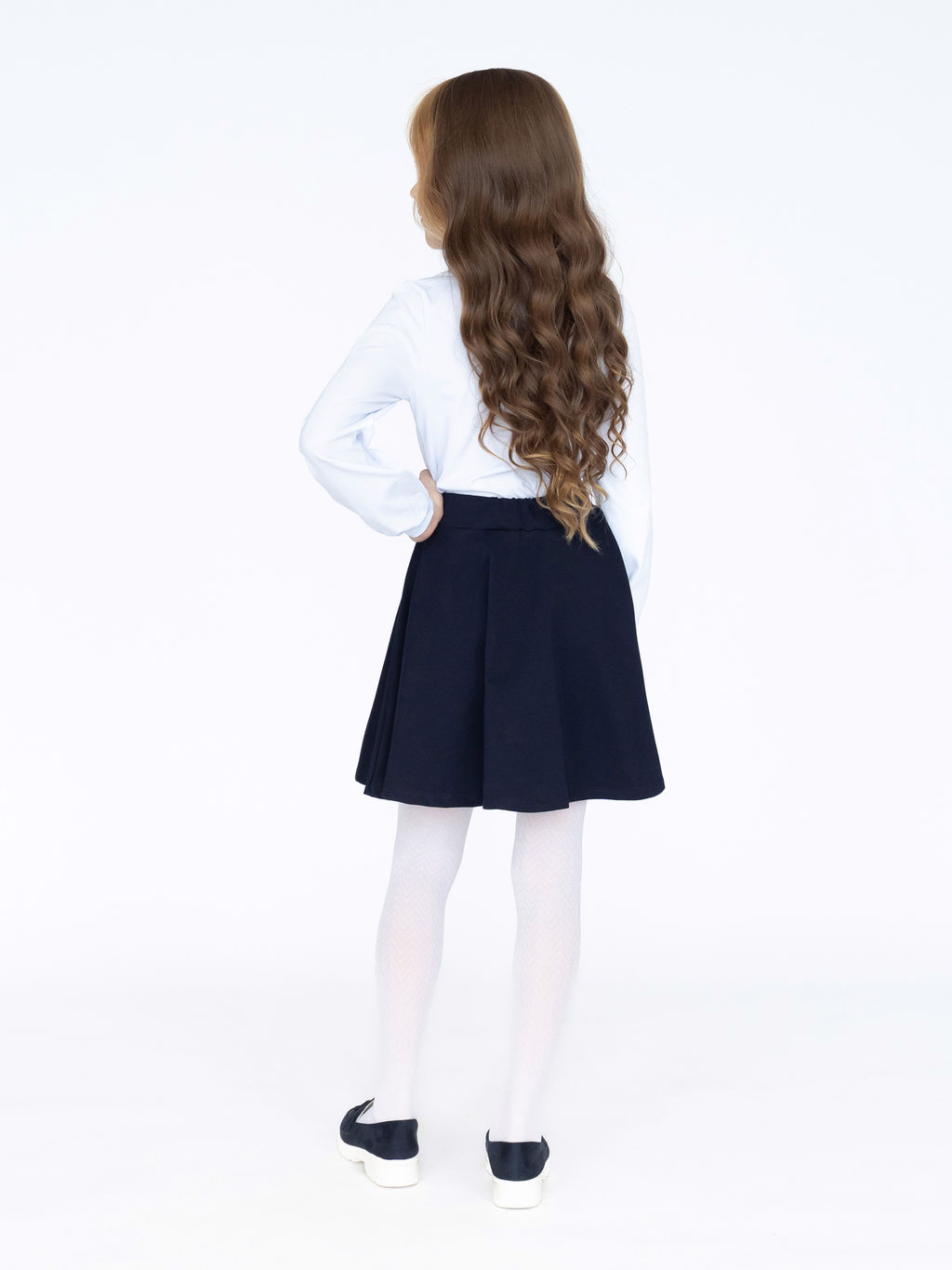 Юбка детская темно-синяя 454 (122, 64)