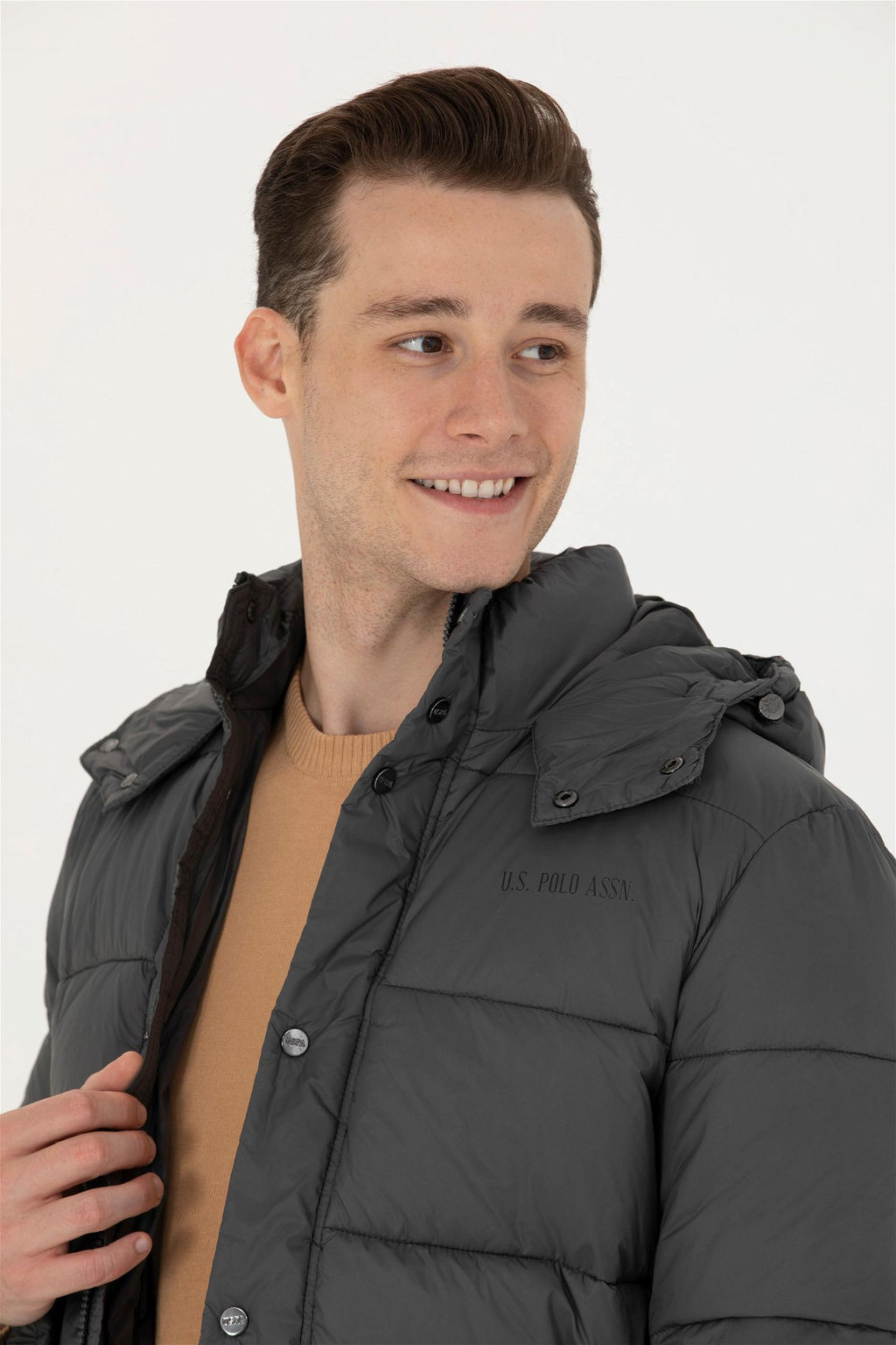 U. S. Polo Assn / Мужское пальто антрацитового цвета - U.s. polo assn фото 9