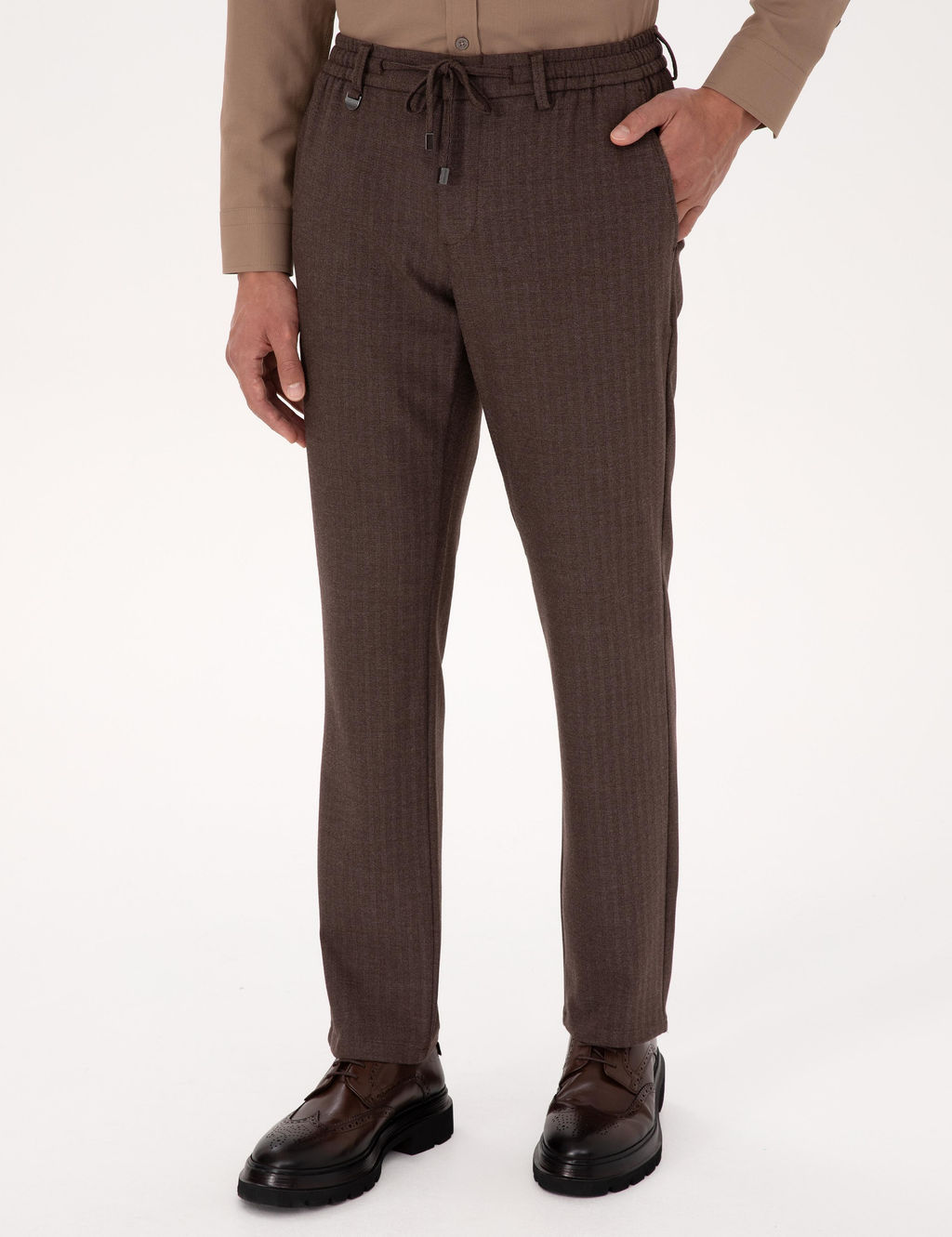 A__k Kahverengi Slim Fit Kuma_ Pantolon - Pierre cardin фото 2