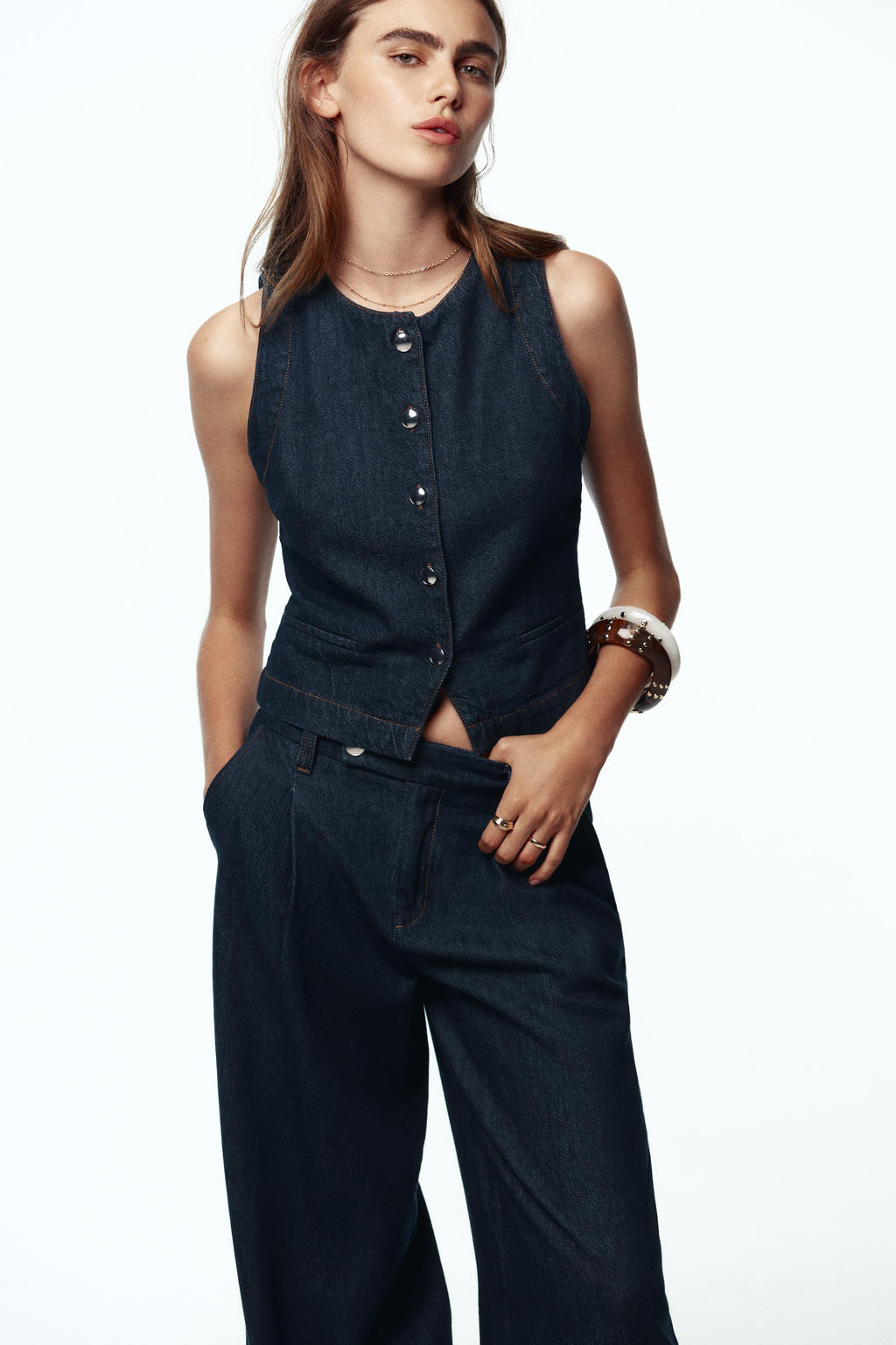 Z1975 WIDE-LEG MID-WAIST JEANS - Zara фото 15