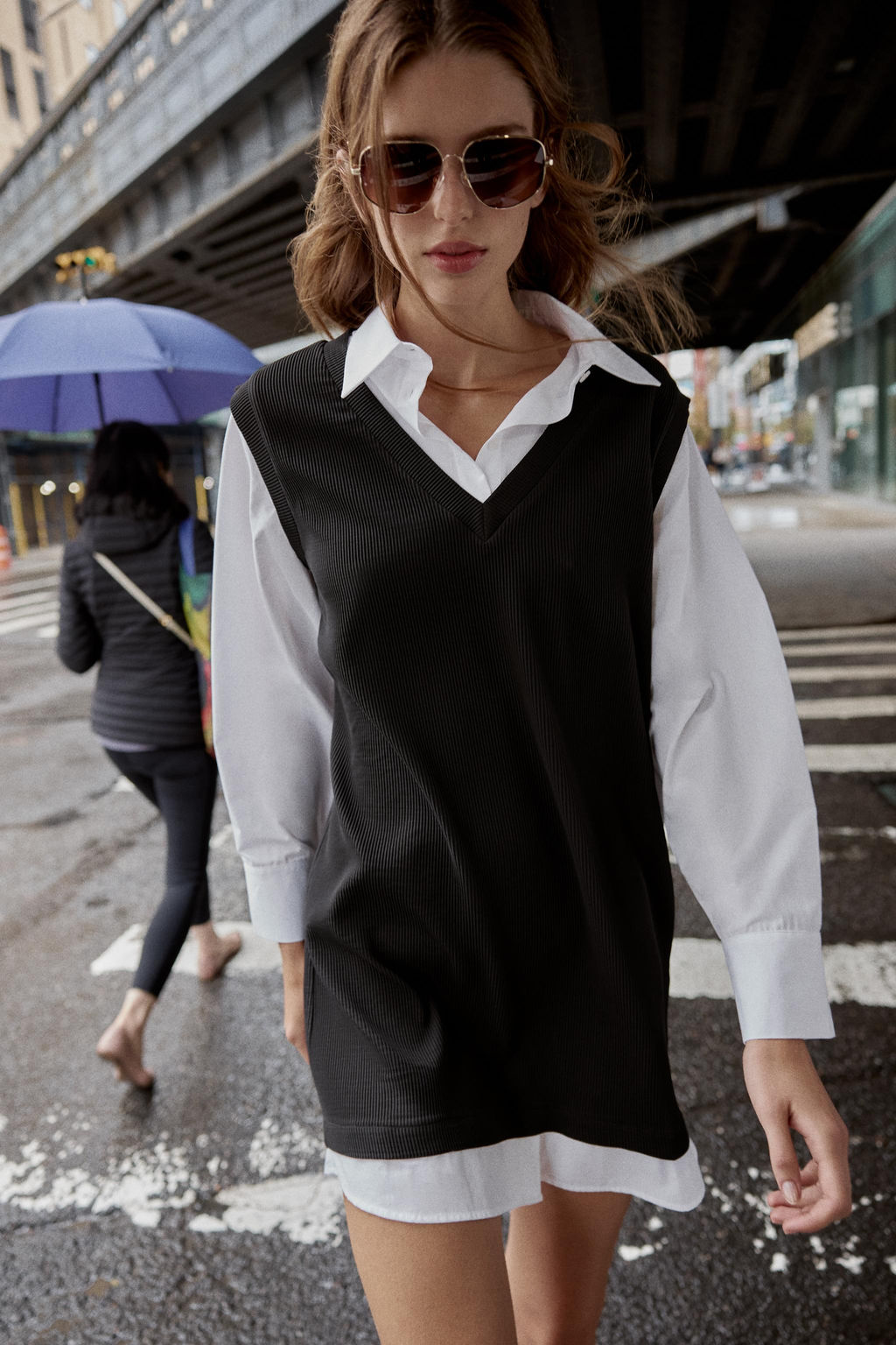 POPLIN MINI DRESS WITH MATCHING DETAIL - Zara фото 3