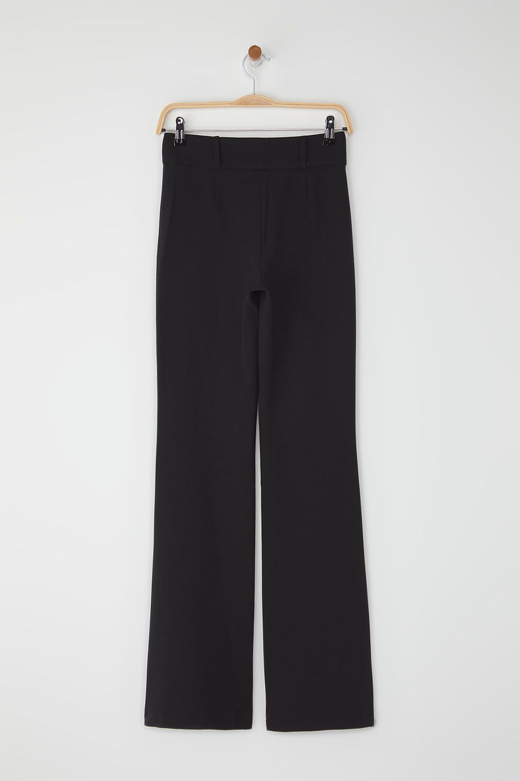 Siyah Ispanyol Paca Normal Bel Dokuma Pantolon TWOSS25PL00065