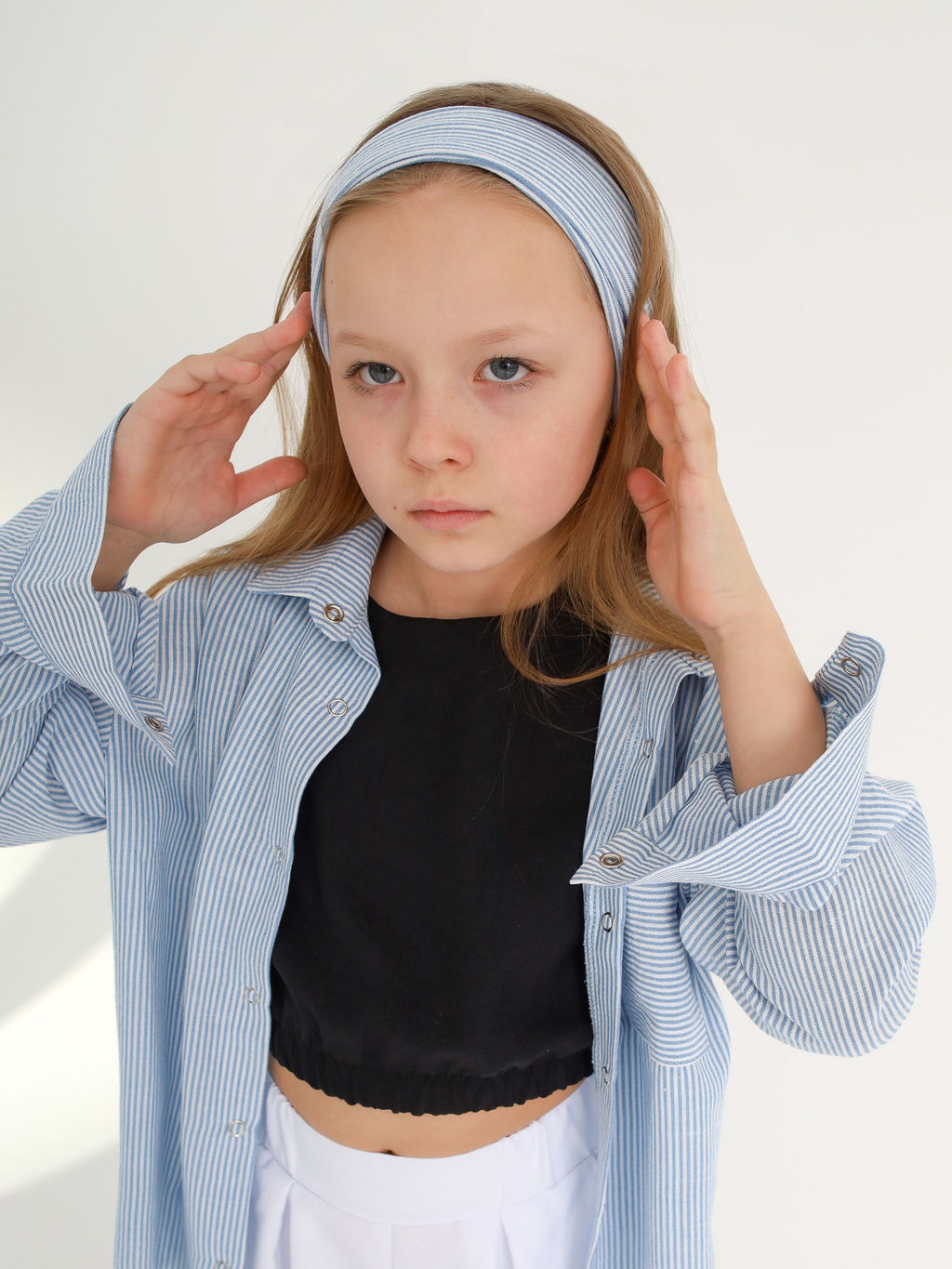 Рубашка-хенли Лен, голубой меланж - Inzibe фото 36