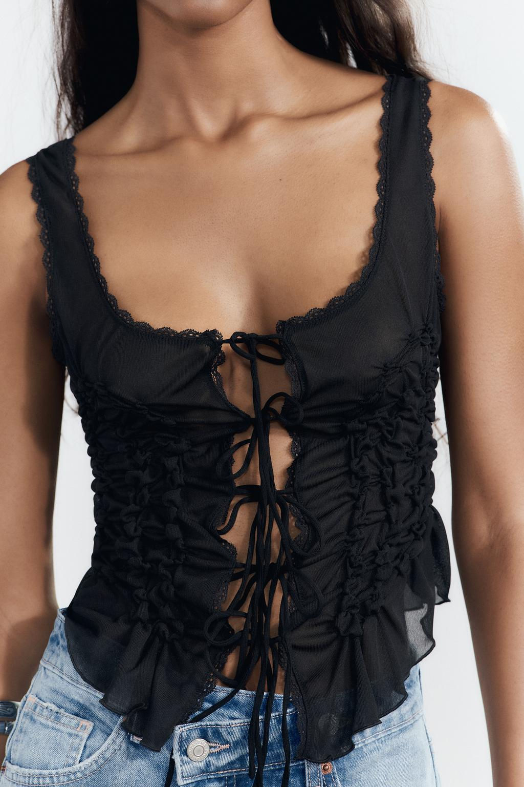 GATHERED TIE TOP - Zara фото 25