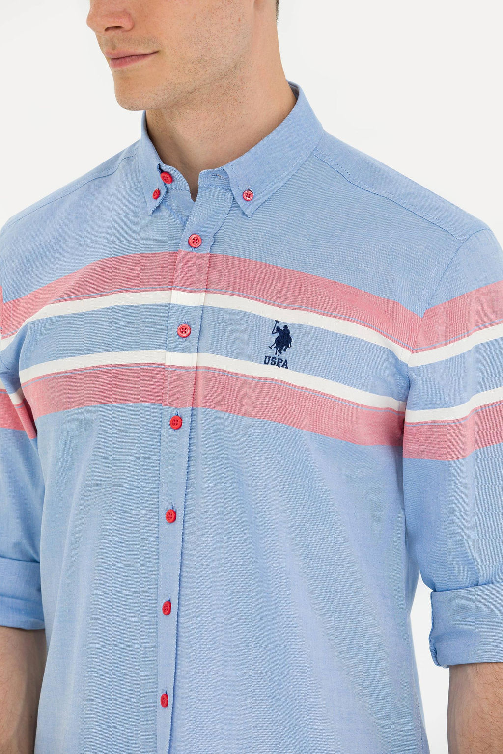 U. S. Polo Assn Мужская синяя рубашка с длинным рукавом - U.s. polo assn фото 6