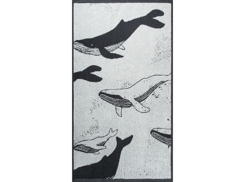 Полотенце махровое 6с103.412ж1 Киты(антрацит) 50х90см