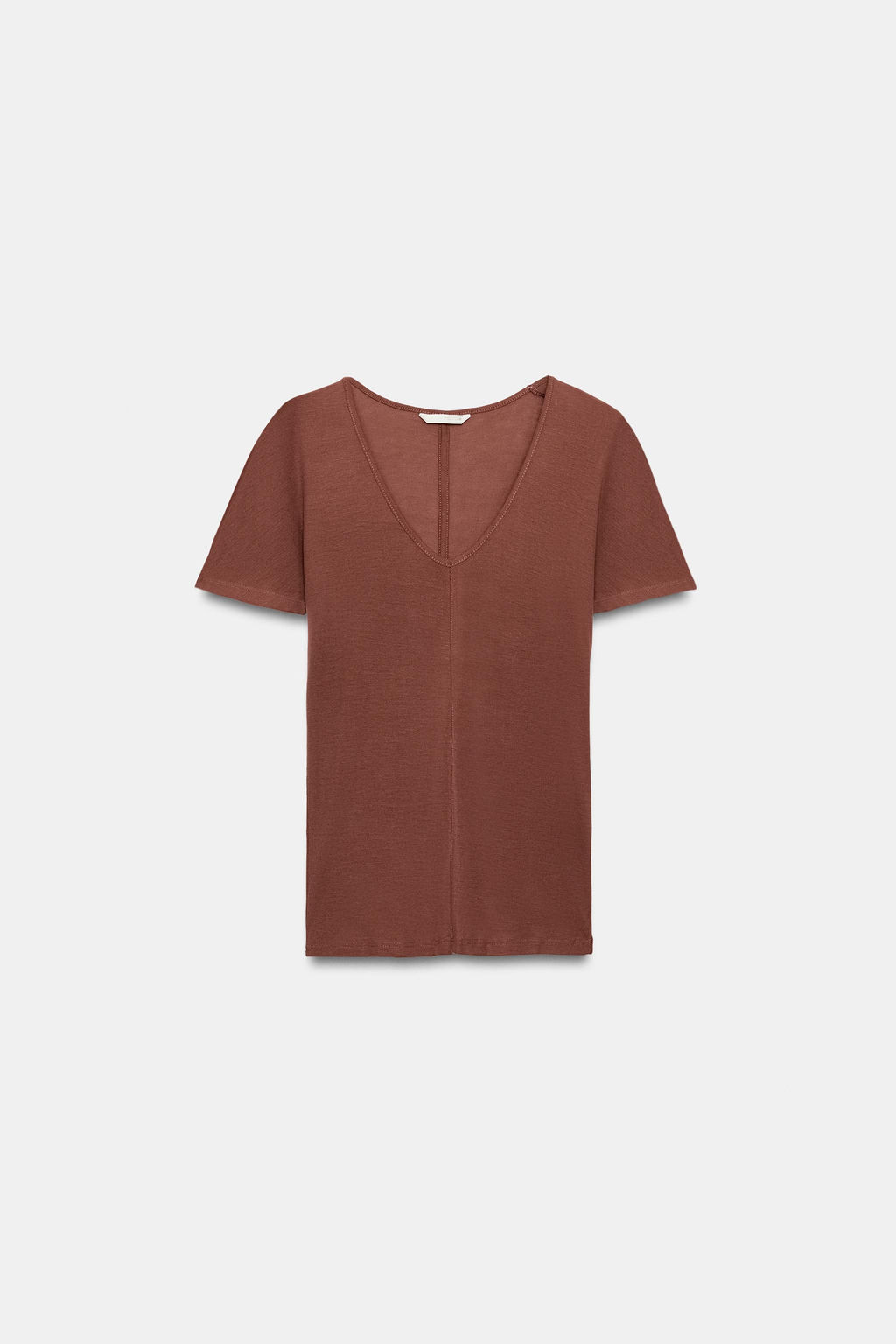 CAMISETA FLUIDA MANGA CORTA / Rosa tiza - Zara фото 4