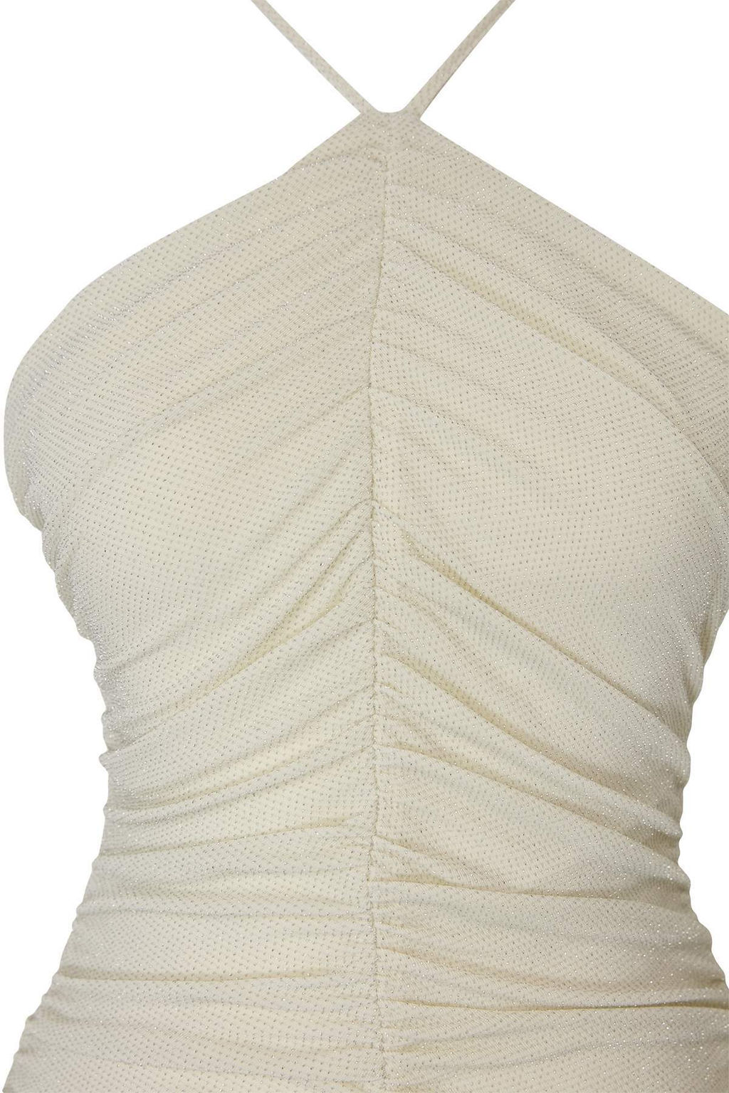Ekru Simli _rme Drape Detayl_ V_cudu Saran K_sa / Mini Elbise TPRSS26EL00248 - Trendyolmilla фото 7