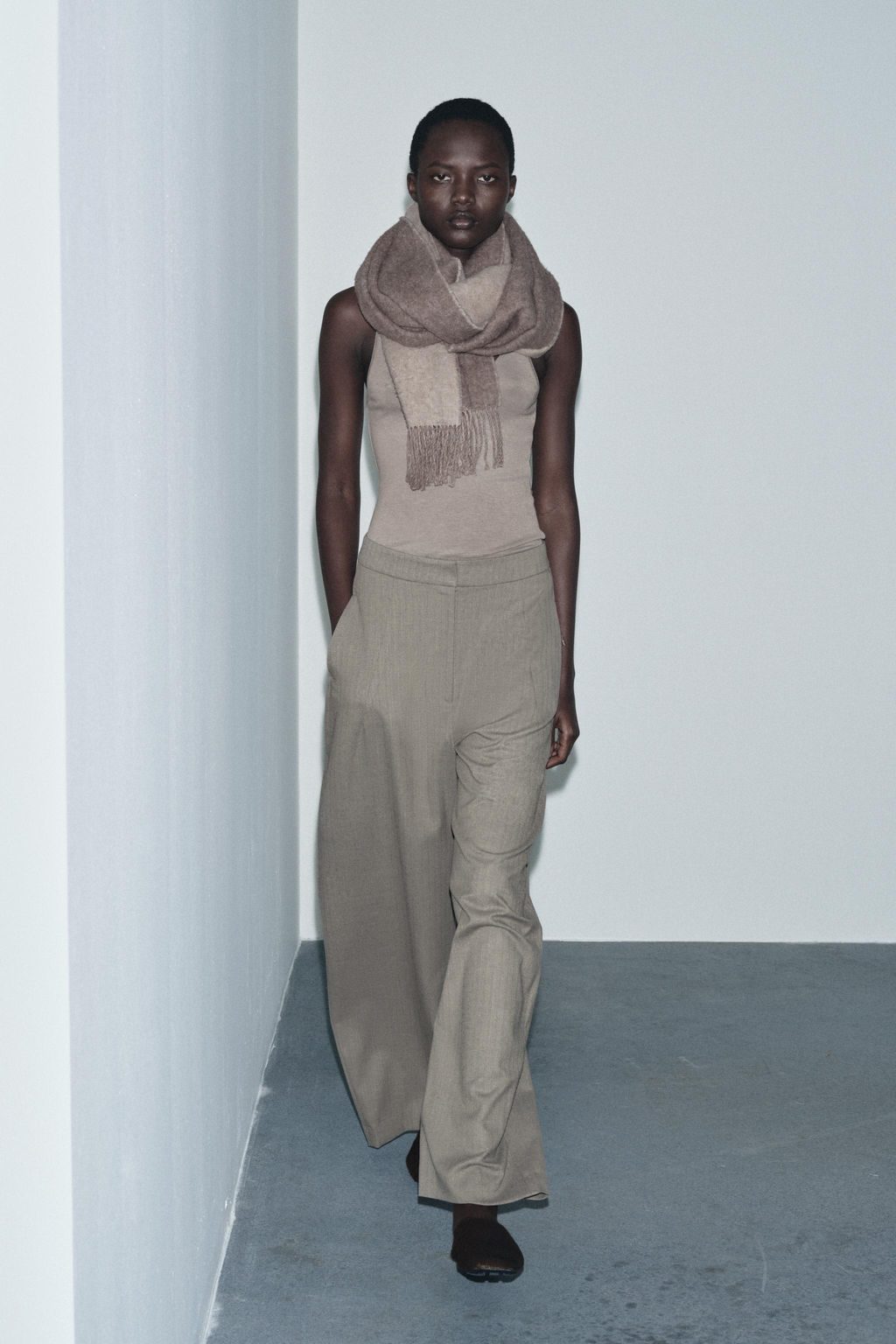 ZW COLLECTION HERRINGBONE BALLOON TROUSERS