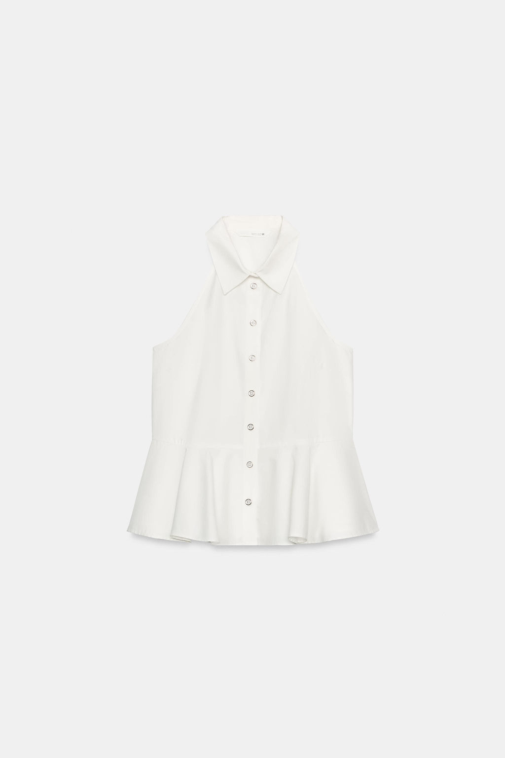 CAMISA HALTER PEPLUM / Blanco