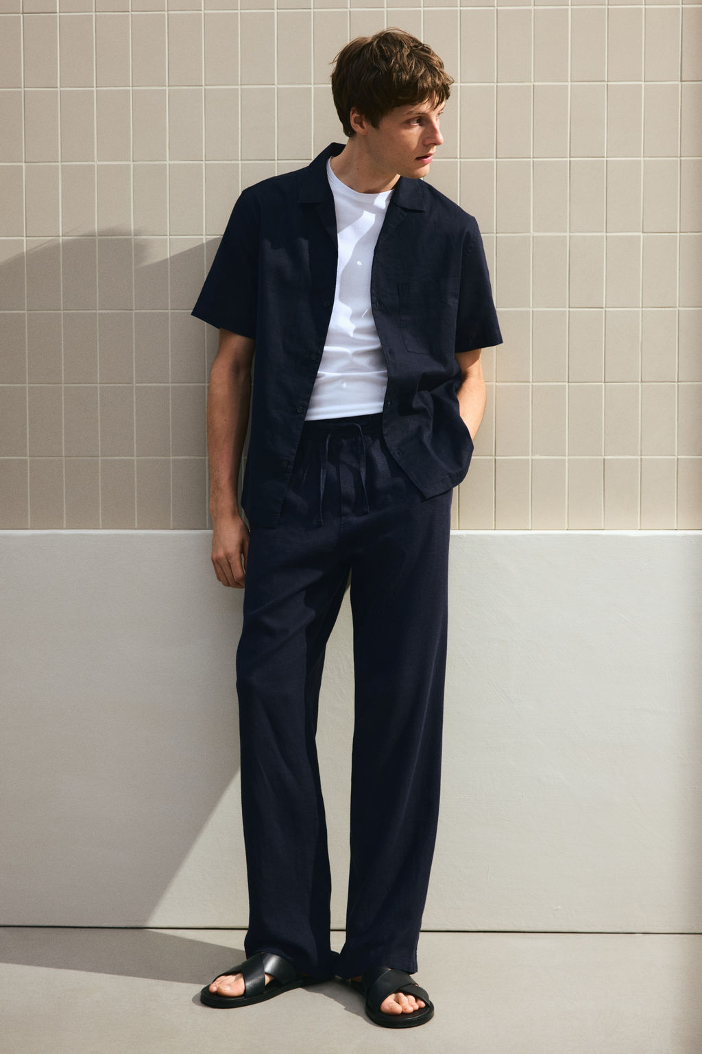Pantal?n en mezcla de lino Relaxed Fit - H&m фото 4