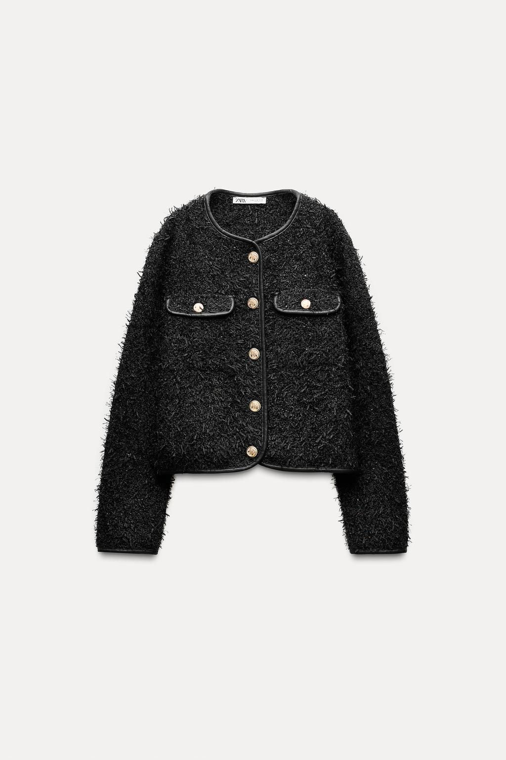 METALLIC THREAD TEXTURED JACKET - Zara фото 8