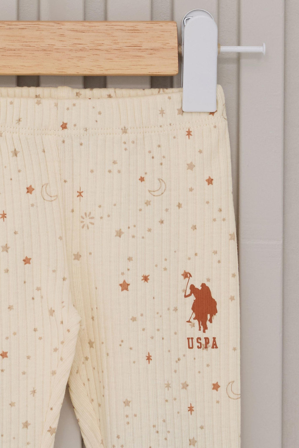 K_z Bebek Krem G_ky_z_ Desenli Fitilli %100 Pamuk 3l_ Pijama Tak_m_ - U.s. polo assn фото 4