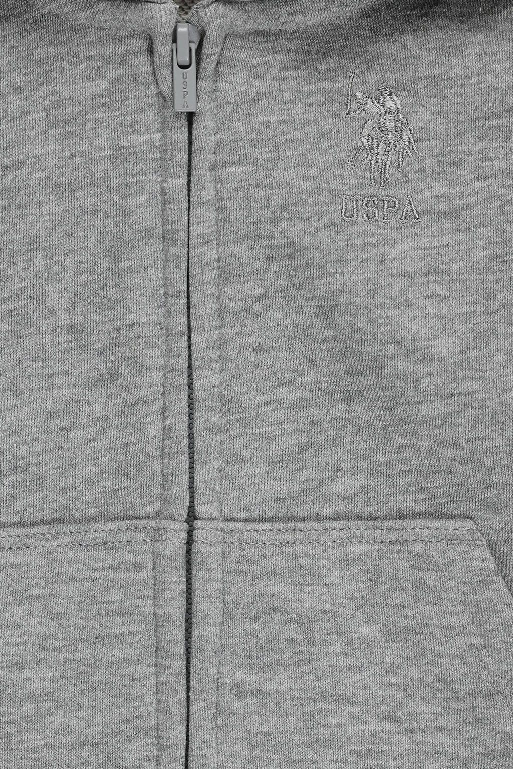 Erkek Bebek Gri Melanj KapГЕonlu FermuarlД Basic Sweatshirt