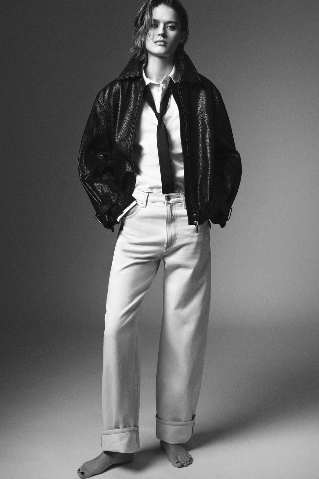 JEANS ZW COLLECTION BAGGY TIRO MEDIO / Azul claro - Zara фото 9