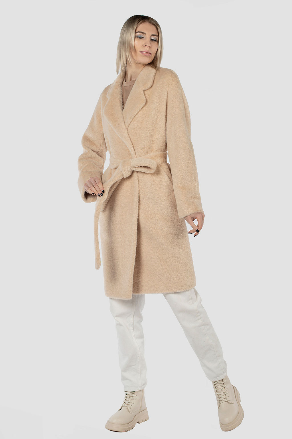 Пальто женское демисезонное (пояс) - El podio фото 16