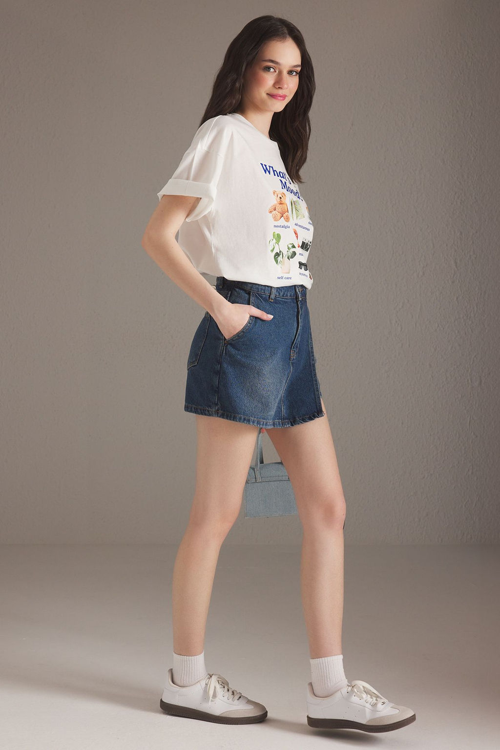 TRENDYOLMILLA Koyu Mavi More Sustainable Normal Bel Mini Denim Sort Etek TWOSS25SR00081  фото 2